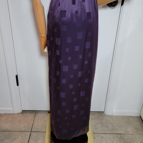 Milly Lilliana Purple Geometric Jacquard Silk-Blend Engagement Midi Dress Size 6 - Picture 6 of 9